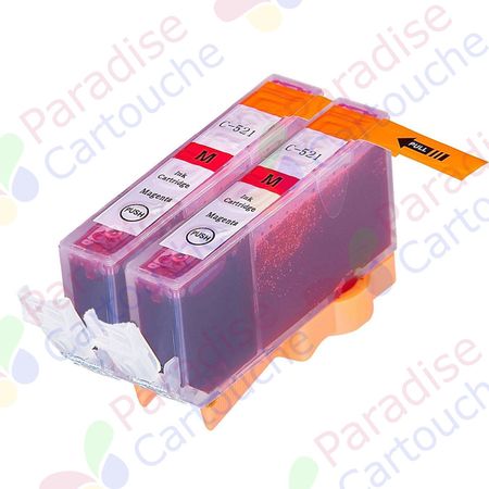 Canon CLI-521M ensemble de 2 cartouches d'encre compatibles magenta (Paradise Cartouche)