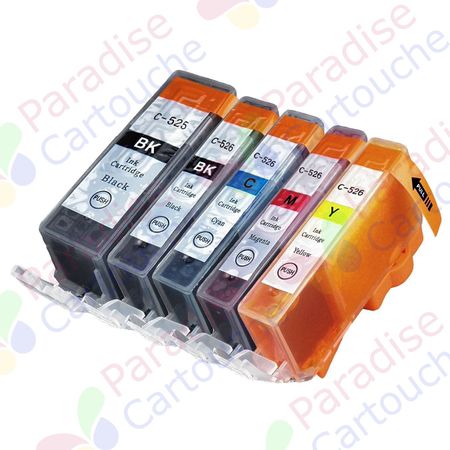 Canon PGI-525 & CLI-526 ensemble de 5 cartouches d'encre compatibles (Paradise Cartouche)