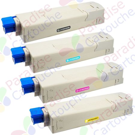 Oki C5850, C5950, MC560 ensemble de 4 toner compatibles (Paradise Cartouche)