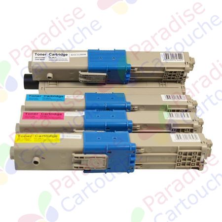 Oki C310DN, C330DN, MC361, MC362DN, C331DN ensemble de 4 toner compatibles (Paradise Cartouche)