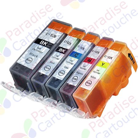 Canon PGI-520 & CLI-521 ensemble de 5 cartouches d'encre compatibles (Paradise Cartouche)