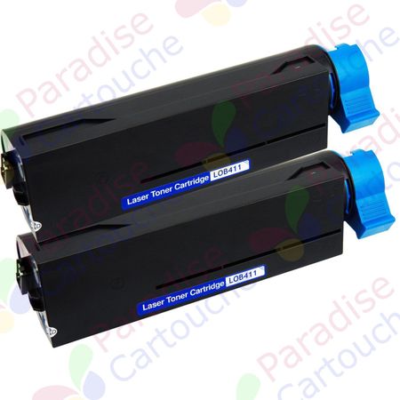 Oki 44574702 ensemble de 2 toner compatibles noir (Paradise Cartouche)