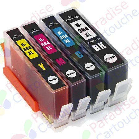 HP 364XL ensemble de 4 cartouches d'encre compatibles haute capacité (Paradise Cartouche)