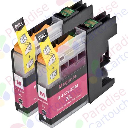 Brother LC223 (LC221) ensemble de 2 cartouches d'encre compatibles magenta haute capacité (Paradise Cartouche)